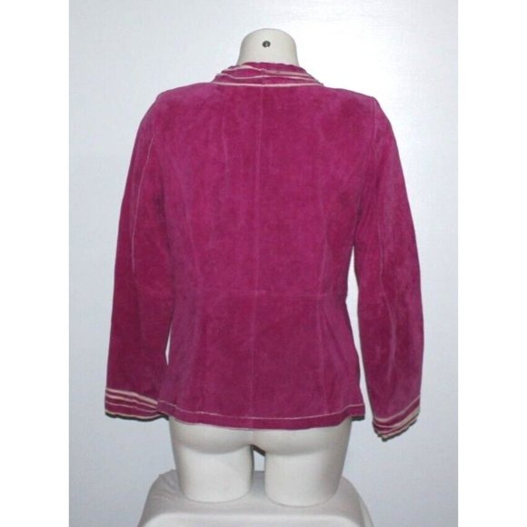 NWT BRADLEY BAYOU Women's Pink Suede Leather Jacket Size S - Picture 2 of 3
